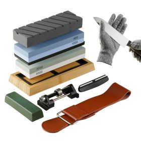VEVOR Whetstone Knife Sharpening Kit, 2 Dual-Sided Grit Whetstones 400/1000 3000/8000, 10PCS Knife Sharpener Kit with 3 Non-Slip Bases VEVOR Whetstone Knife Sharpening Kit, 2 Dual-Sided Grit Whetstones 400/1000 3000/8000, 10PCS Knife Sharpener Kit with 3 Non-Slip Bases